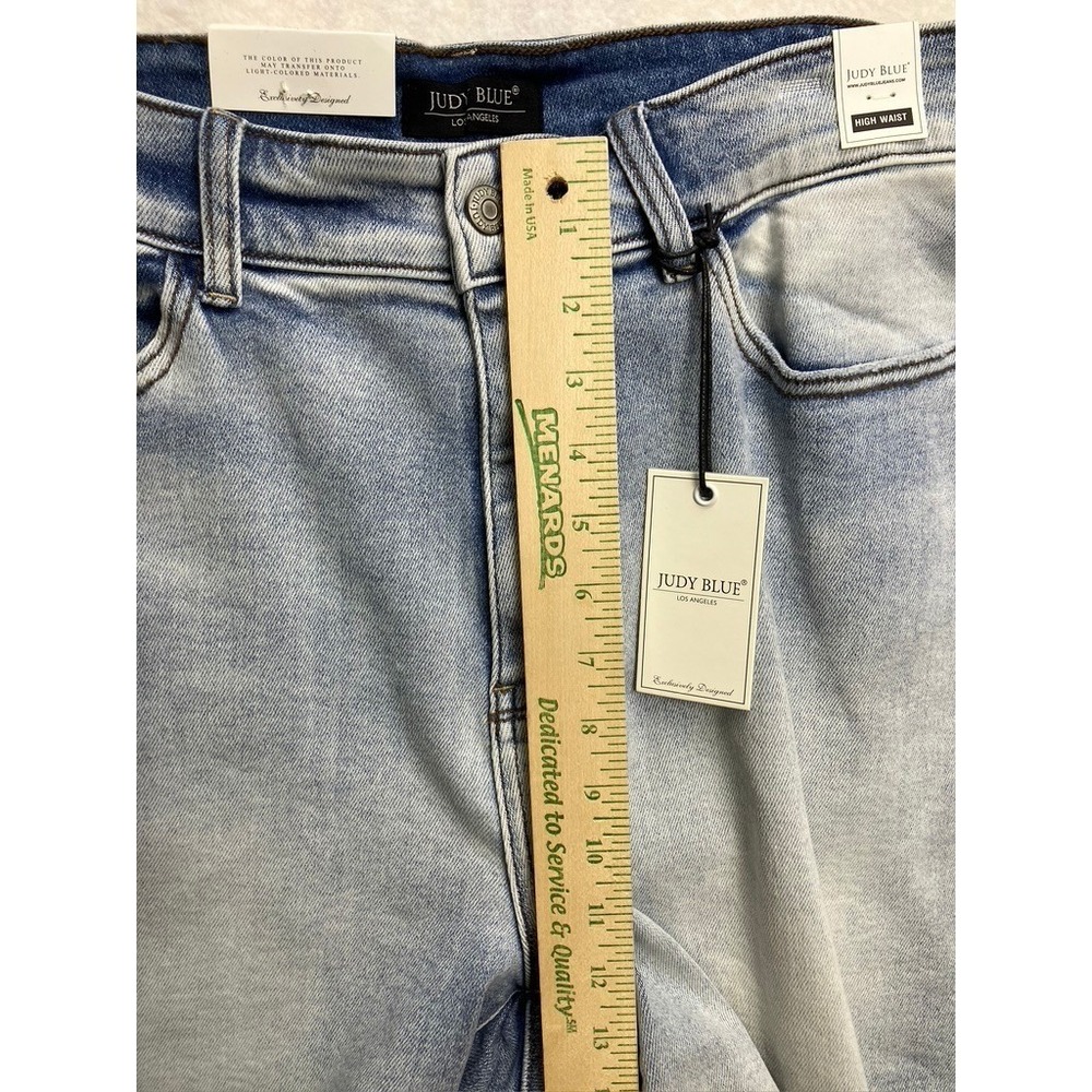 Judy Blue Light Wash High Waist Frayed Hem Denim Jean Shorts Plus Size 3XL NEW - Picture 6 of 11